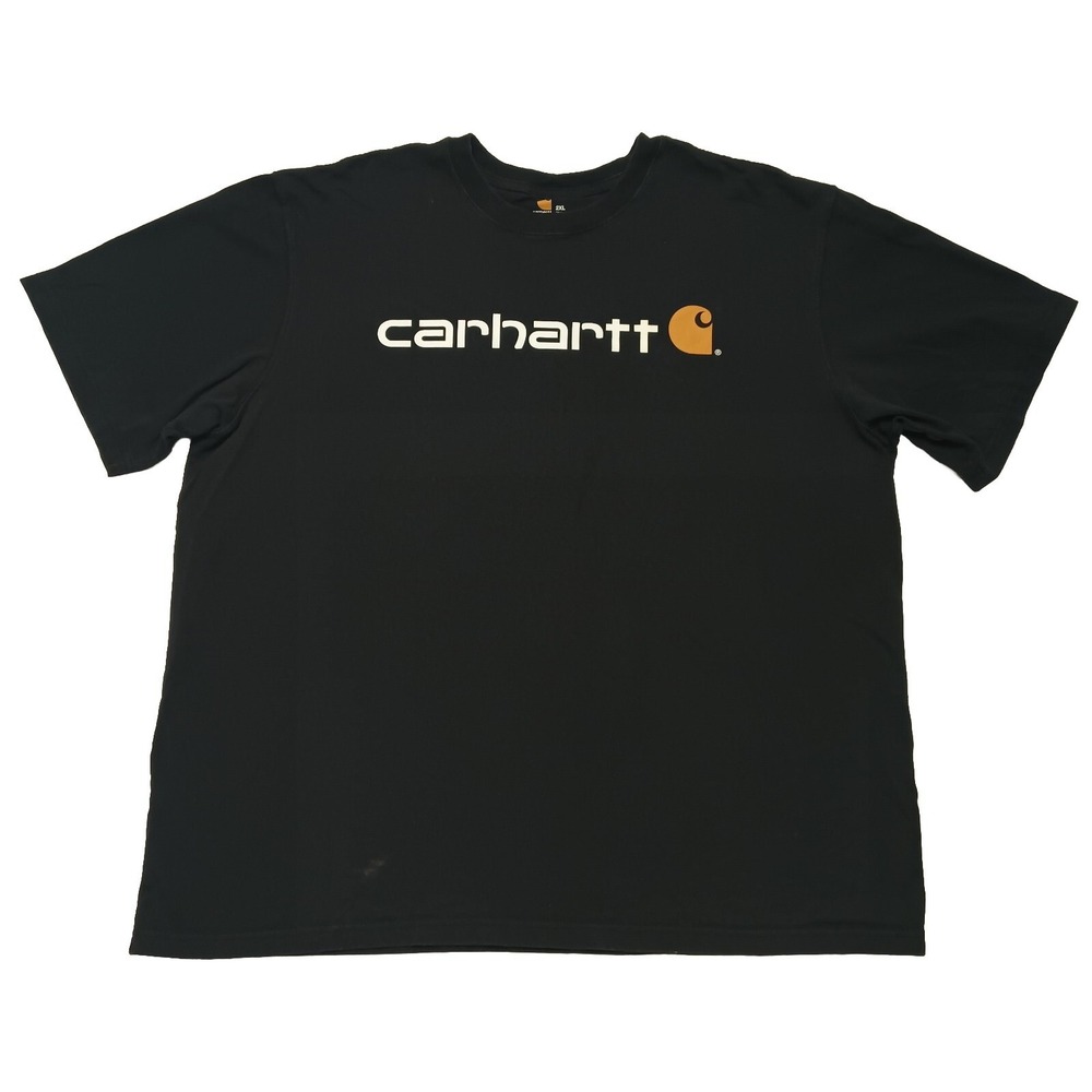Carhartt Original Fit T Shirt 2XL Work Wear Black Spell Out Logo